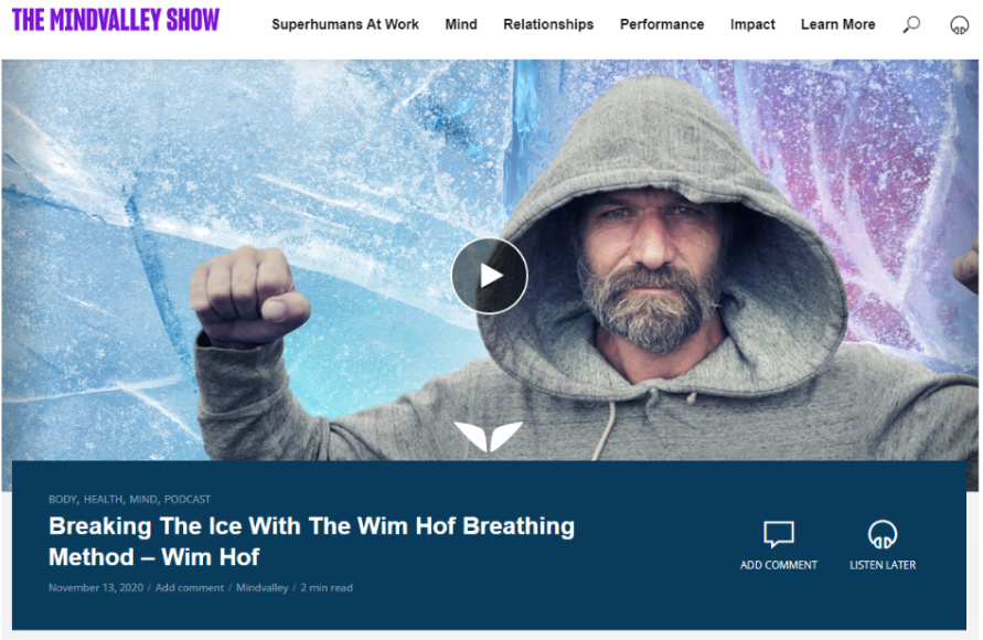 Breaking The Ice With The Wim Hof Breathing Method
