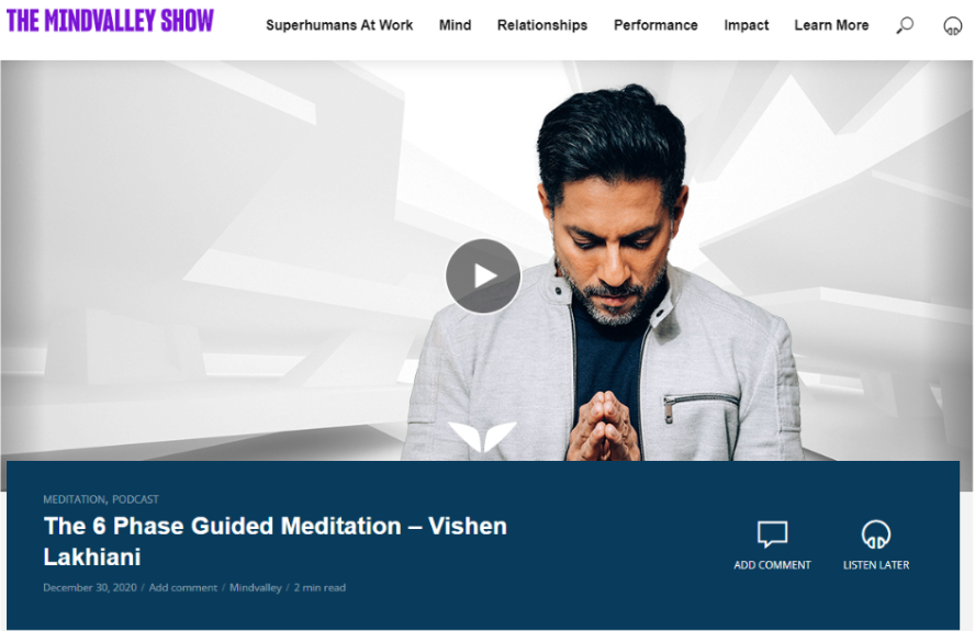 The 6-Phase Meditation with Vishen Lakhiani 
